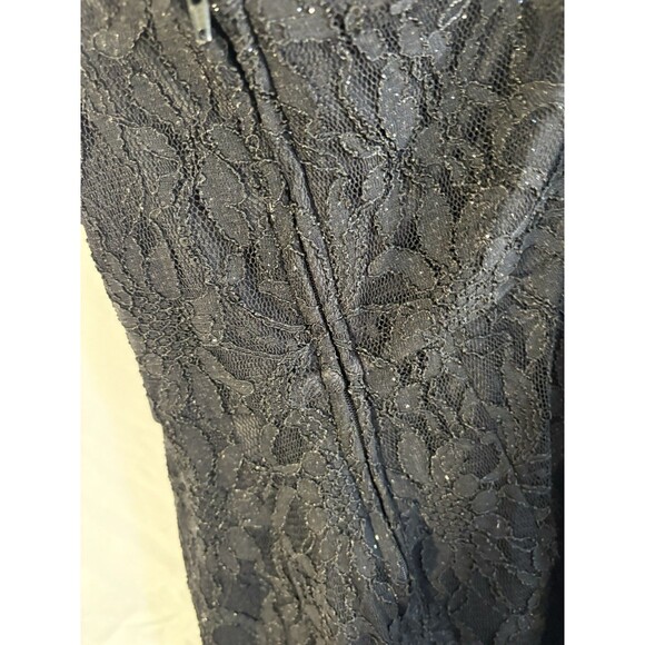 City Triangles Off The Shoulder Black Lace Lined Jewel W/pearls Style S/3 Dress - Picture 5 of 7